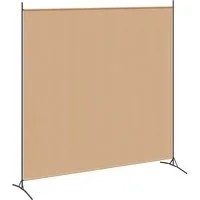 vidaXL Raumteiler Einzel Panel Raumteiler Beige 175 x 180 cm Stoff, 1-tlg.