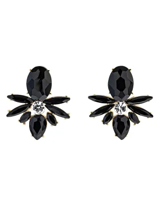 Steuer Modeschmuck Ohrstecker Ohrstecker mit Glassteinen schwarz/gold