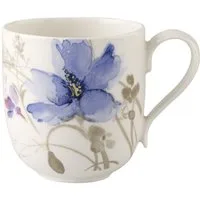 Villeroy & Boch Becher Mariefleur Gris Basic Becher mit Henkel 0,35 l, Premium Porcelain