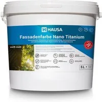Hausa Fassadenfarbe Nano Titanium Außenfarbe, 10L für ca. 50 m² weiß Anti-Smog, thermoisolierend, Reinigt die Luft