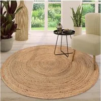 TT Home Teppich Diele, Esszimmer, Flur, Kinderzimmer, Schlafzimmer, Wohnzimmer, Rund, Höhe: 9 mm, Wohnzimmer Teppich Rund Handgewebter Kurzflor Unifarbenes Design Moder