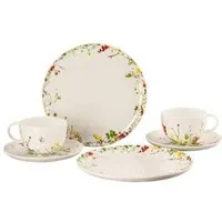 Rosenthal Geschirr-Set Frühstück-Set 6-tlg. Brillance Fleurs Sauvages, Bone China