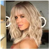 LuxusKollektion Kunsthaarperücke Perücke Bob Pony Ombre Synthetikhaar 35cm Party Braun bis Blond