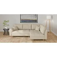 Home affaire Ecksofa CHARRE L-Form mit Ottomane, Maße B/T/H: 231/161/81 cm, feine Steppung, lose Rücken- und Zierkissen, auch in Cord und Bouclé