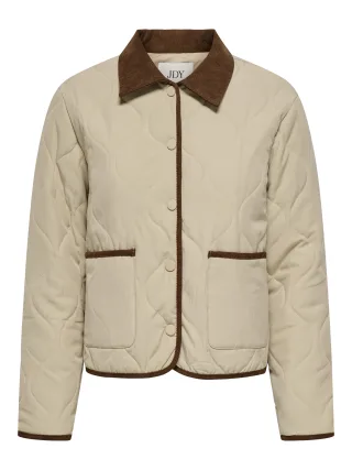 JDY - JDYPAULA L/S QUILTED BARN SHACKET WVN Humus - Gr. - S