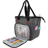 TUWENA Aufbewahrungsbox Häkeltasche für Garn, Leichte Stricknadeln, Wollaufbewahrungstasche, Tragbare Garntasche für Stricknadeln, Häkelnadeln, Wolle und Zubehör