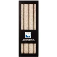 Kerzenfarm Hahn Formkerze Stearin Stabkerze Set - taupe 4Stk.