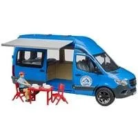 MB Sprinter Camper mit Fahrer, Modellfahrzeug blau