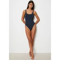 Marc O'Polo Badeanzug Swimwear Essentials höherer Beinausschnitt, schnelltrocknend, tiefer Rückenausschnitt