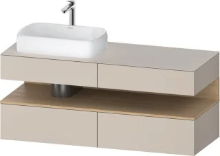 Duravit Qatego Konsolenwaschtischunterbau wandhängend Taupe Matt 1400x550x600 mm - QA4765030910000 QA4765030910000