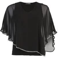Doris Streich Schluppenbluse (1-tlg) mit Chiffon-Überwurf