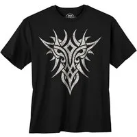 Iron Stitch Print-Shirt Iron Stitch Übergrößen T-Shirt schwarz Tribal-Print