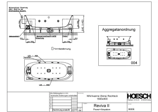 Hoesch Monolith Einbau Whirlwanne iSensi Rechteck 1800x800 mit System Reviva II 3830E.010305004