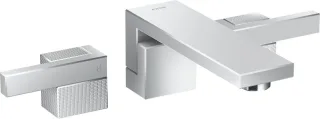 Hansgrohe 3-Loch Waschtischarmatur Axor Edge F-Set Wandmontage Diamantschliff chrom, 46061000 46061000