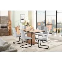 HELA Essgruppe Ariana, Esstisch mit 6 Stühlen, ausziehbarer Küchentisch, (Set, 7-tlg., 1 Tisch ausziehbar / 6 Stühle), Tisch 120-160cm, 6 Stühle mit hoher Belastbarkeit