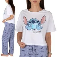 Disney Schlafanzug DISNEY Stitch Damen-Pyjama aus Baumwolle – kurzarm, zweiteilig