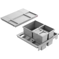 Hailo Einbaumülleimer Hailo Abfallsammler 3620611 Separato-K 600 Einsatz 2x 8,5+18L Hellgrau
