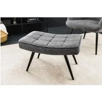 riess-ambiente Fußhocker SCANDINAVIA grau - Strukturstoff, Metallbeine, Schaumstoff-Polsterung (Einzelartikel, 1 St), Wohnzimmer · Metall · Scandinavian Design · Ziersteppung