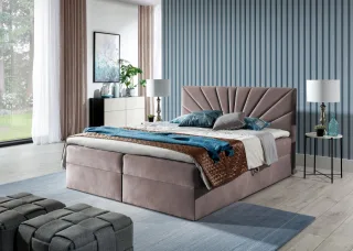 Boxspringbett Schlafzimmerbett CARERRA 140x200cm Altrosa