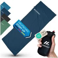 Nordmut Innenschlafsack NORDMUT® Hüttenschlafsack Ultraleicht [220 x 90 cm], YKK-Zipper, Durchgängiger Reißverschluss, Kissenfach