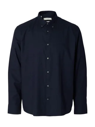 selected men - SLMCOLE-JAY MELANGE REG LS SHIRT NOOS Sky Captain - Gr. - M