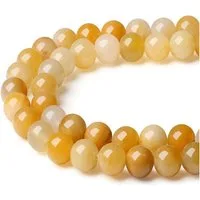 LuxusKollektion Edelstein Perlen 8mm Naturstein Loch Edelsteine Armband Kette Gelber Aventurin