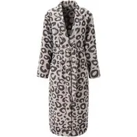 OTTO home Unisex-Bademantel Anna Leo, ideal für Sauna & Spa, Hotelbademantel, Morgenmantel, Langform, Walkfrottee, Kimono-Kragen, Gürtel, für Damen & Herren, mit Taschen, S-3XL, mit trendigem Animal-Print