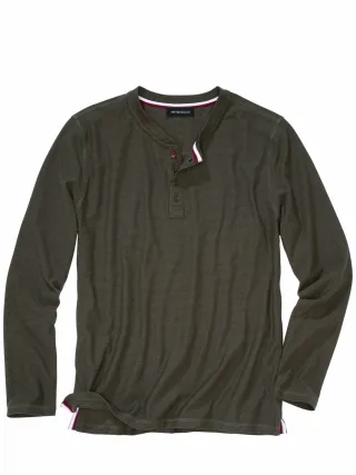 Mey & Edlich Herren Tannennadel-Henley Grün 100 % Baumwolle (bio)