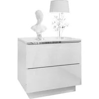 Lookway Nachttisch AURORA II SILVER mit LED‑Beleuchtung (1x Nachttisch), Breite: 50 cm