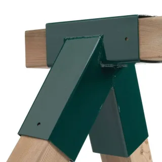 Robuster Schaukelverbinder 90x90mm für Spielturm - Wetterfestes Rohrverbindungsstück - Pulverbeschichtet Dunkelgrün - Stabile Konstruktion - Wickey