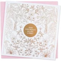 Bow & Hummingbird Grußkarte Grußkarte Zur Hochzeit, 100% Recyclingpapier