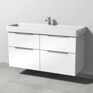 Sanipa 3way Waschtischunterbau zu Laufen Pro S Waschtisch mit 4 Auszügen, Weiß-Glanz UF78678