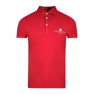 Aquascutum Unisex Erwachsene London Bold Logo Polo-Shirt (Rot)