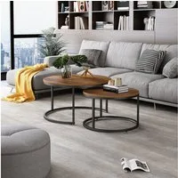 Vicco Couchtisch Montreal, Antikholz, 77 x 40 cm 2 Teile (2-St)