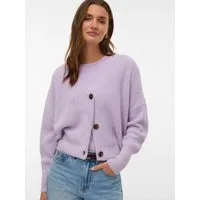 Vero Moda Strickjacke VMLEA LS V-NECK CUFF CARDIGAN NOOS Kunstfaser, regular fit