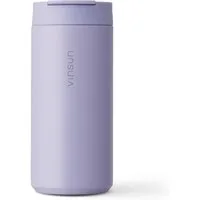 Vinsun Thermobecher Edelstahl Isolierbecher 350ml - Kaffeebecher doppelwandig isoliert, 2-tlg., Edelstahl, BPA frei, auslaufsicher, bruchfest, Kalt- und Heißgetränke