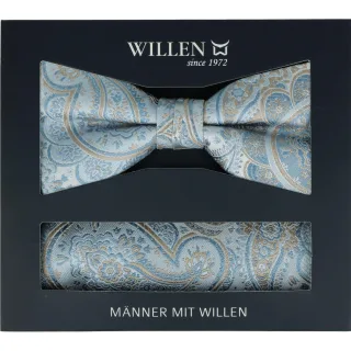 Willen - Schleife und Einstecktuch,Schleife blau,Schleife Hochzeit,Schleife Anzug,Schleife Hemd blau - Gr. - OS