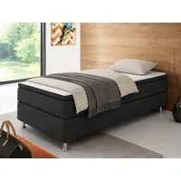 inter Boxspringbett Rahmen Boxbett mit 7-Zonen Taschenfederkern inkl. Topper (Komplettbett, 7 Zonen Tonnentaschenfederkernmatratze, 90 cm, 140 cm, 180 cm), Inklusive Topper, Tonnentaschenfederkern, Hoher Liegekomfort