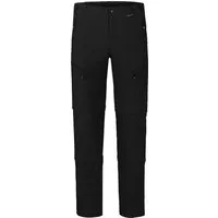 Bergson Outdoorhose LEBIKO Doppel Zipp-Off mit T-ZIPP Herren Wanderhose, robust elastisch, Normalgrößen, schwarz