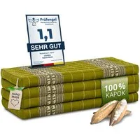 Klappmatratze Faltmatratze 110 cm breit (Classic) - 200x110x8cm -, livasia, 8 cm hoch, Kapok, vegan, handgefertigt