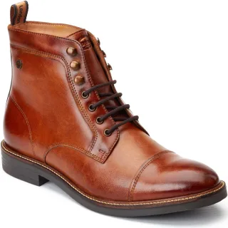 Base London Plymouth Leder Herren Stiefeletten in verbranntem Tan