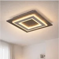 GLOBO LIGHTING LED Deckenleuchte, LED-Leuchtmittel fest verbaut, Warmweiß, Deckenlampe Deckenleuchte Wohnzimmerlampe grau LED Schlafzimmerlampe