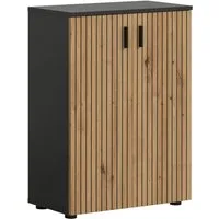 welltime Stauraumschrank MANI, Höhe: 81 cm, Paneeloptik, 2 Türen, 3 Fächer (1-St) Badezimmerschrank, Badschrank, Bad, Badezimmer