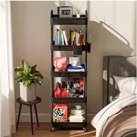 SPACEKEEPER Servierwagen 5-stöckiger Rollwagen mit Schublade – Badorganizer & Küchenorganizer, (1 St), Mobiler Aufbewahrungswagen für enge Nischen, Küche & Wäscherei