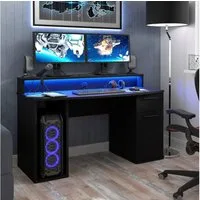 FORTE Gamingtisch Ayo, mit LED-RGB Beleuchtung, moderner Schreibtisch, Breite 140 cm