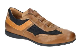 Galizio Torresi Herren Slipper 313110 Braun Marrone/Notte Echtleder Gummisohl...