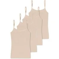 Schiesser Unterhemd 4er Pack Modal Essentials (Spar-Set) Spaghetti Top - Hals- und Armausschnitt mit feinem Einfass