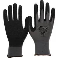 Nitras Arbeitshandschuhe 3520 Nylotex Nylon Latexhandschuhe Arbeitshandschuhe Latex (Packung, 12-St., VPE= 12 Paar, Gr 7-12) Atmungsaktiv/ extrem Grip