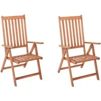 MERXX Gartensessel Vitoria (Set, 2-St), 2er Set, Eukalyptusholz, klappbar, verstellbar, braun