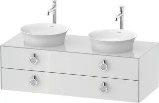 Duravit White Tulip Konsolenwaschtischunterbau wandhängend Weiß Hochglanz 1300x550x408 mm - WT4993B8 WT4993B8585